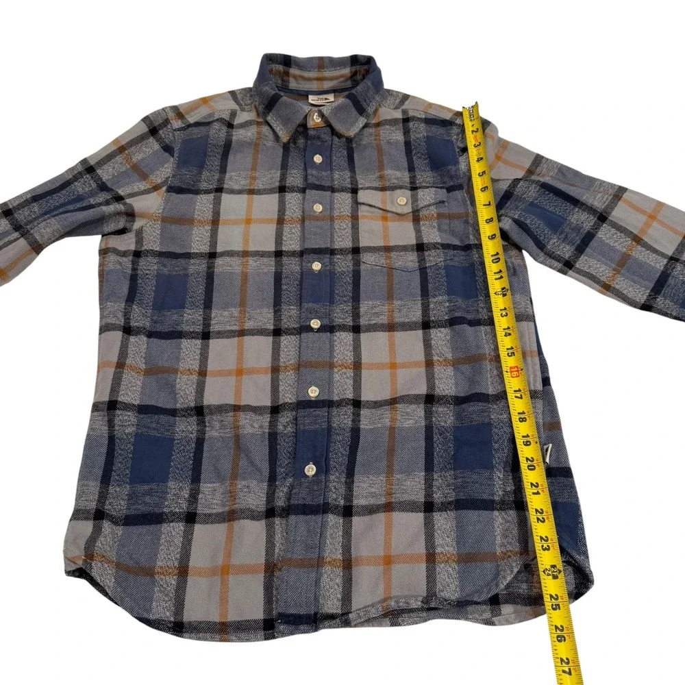The North Face Mens Plaid Flannel‎ Long Sleeve Button Down Shirt Blue Grey Small
